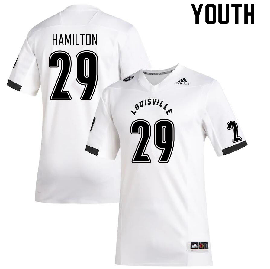 Youth #29 Jeremy Hamilton Louisville Cardinals College Football Jerseys Sale-White - Click Image to Close
